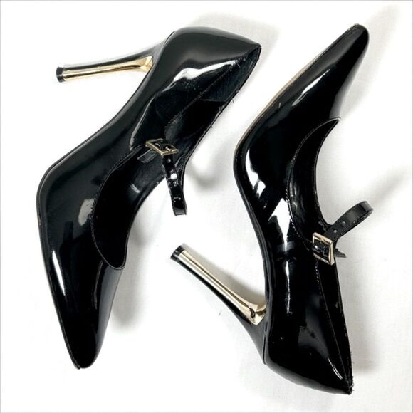 Vince Camuto Womens Heel Pumps Pointed-Toe Stiletto Patent Leather Black - Picture 1 of 7